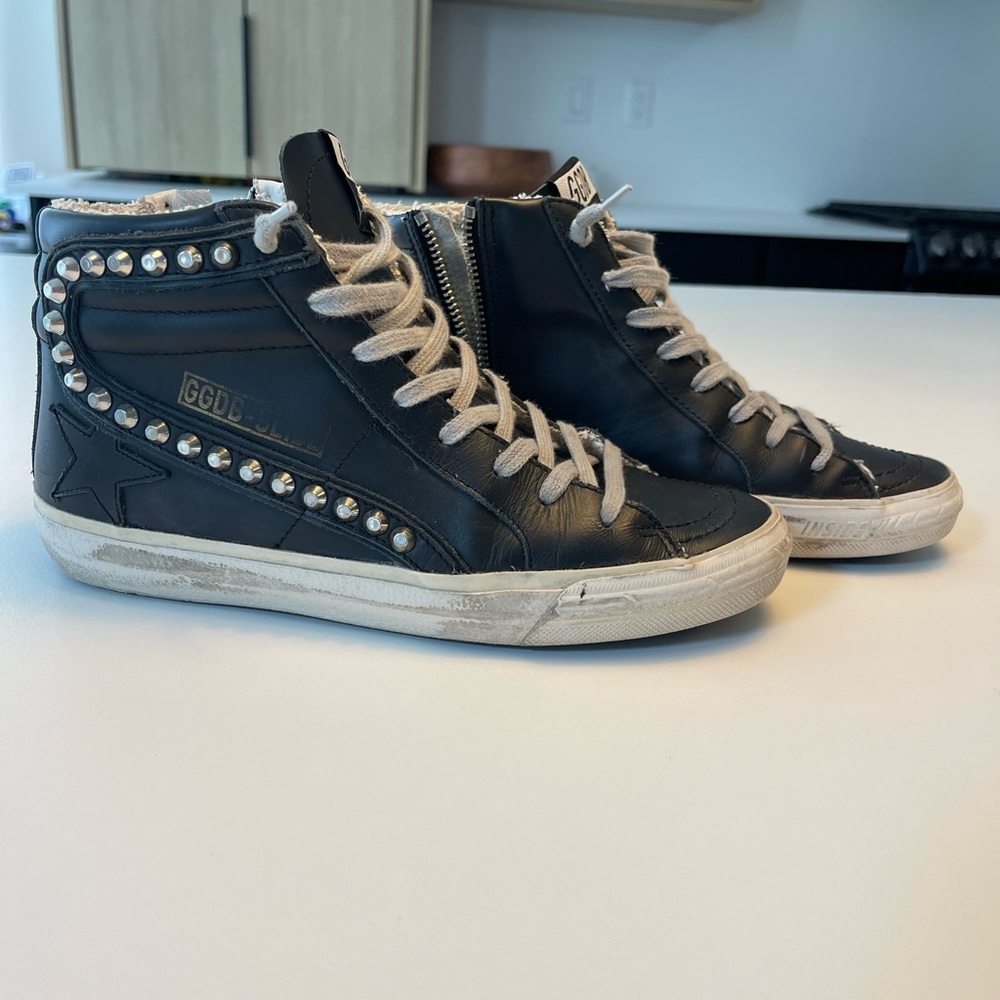 Golden Goose Black Studded Slide Sneaker